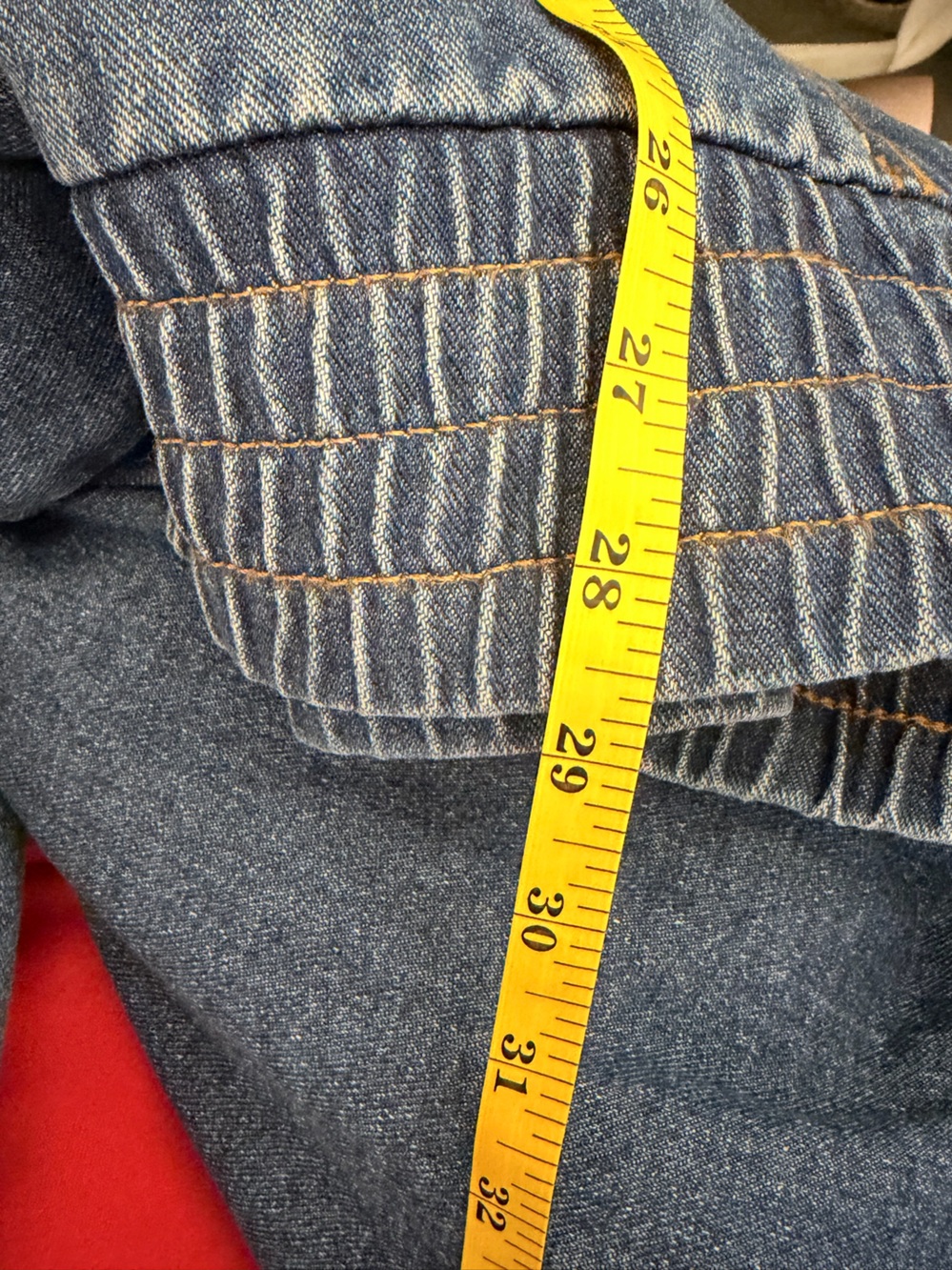 Wrangler Oversized Denim Bomber Jacket EUC (Sz L) Ptp 29.5” - Picture 8 of 10